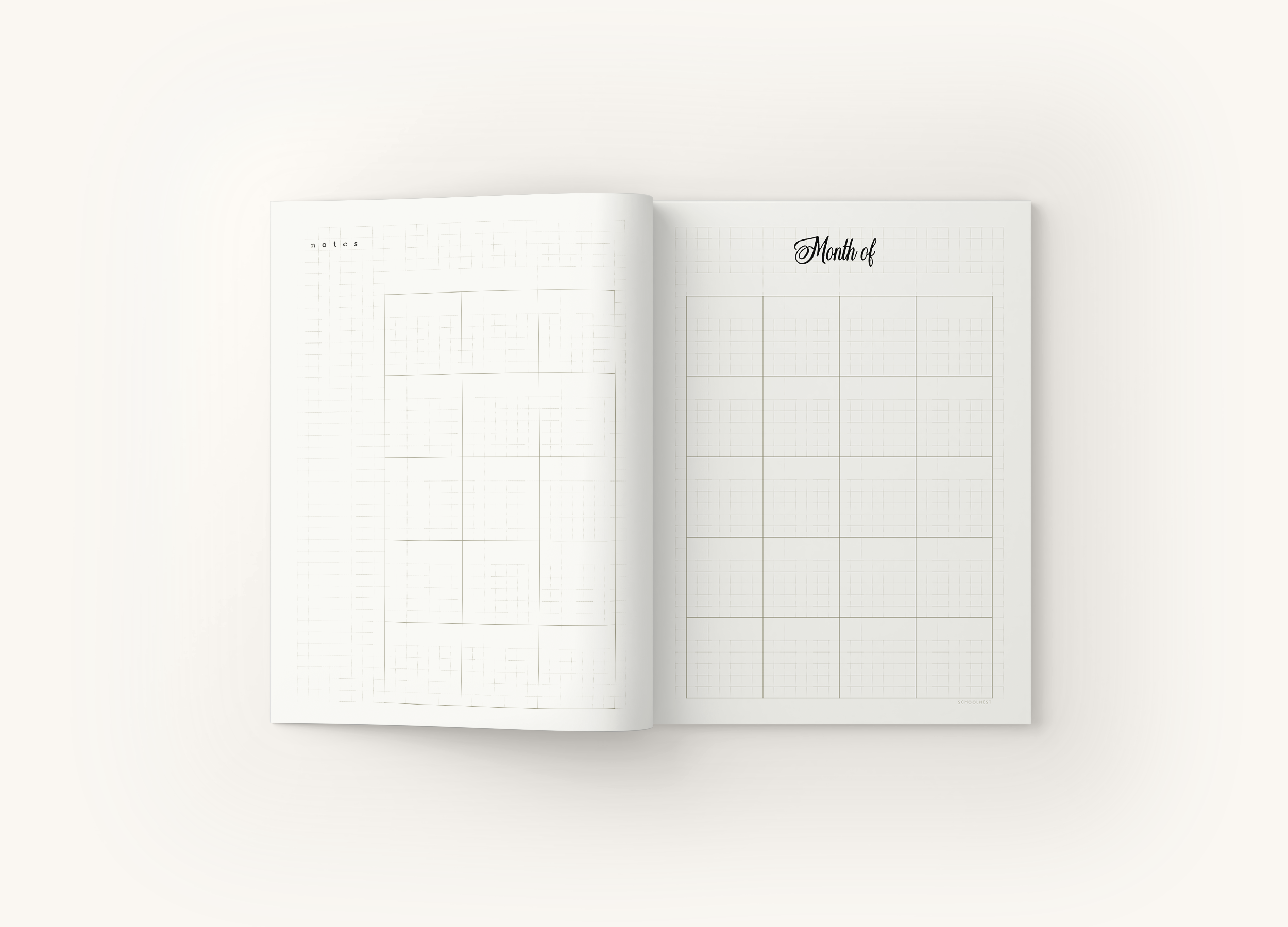 Signature Graph Paper Notebook: Clover Garden Apron - Handmade